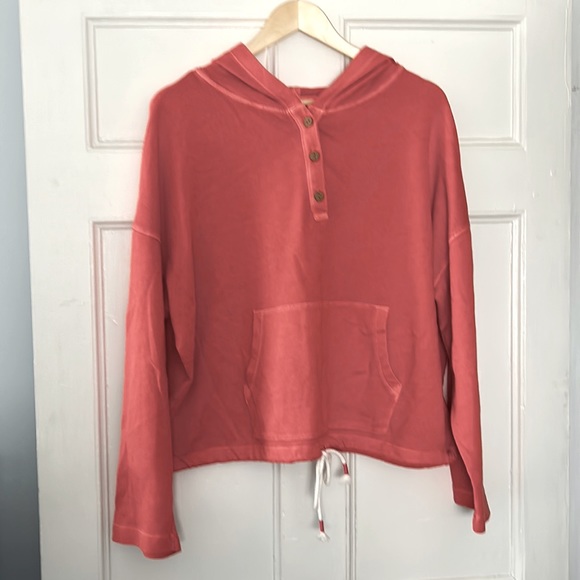 Old Navy French terry cropped hoodie for women size XL, color, orange/peach. - Picture 1 of 8